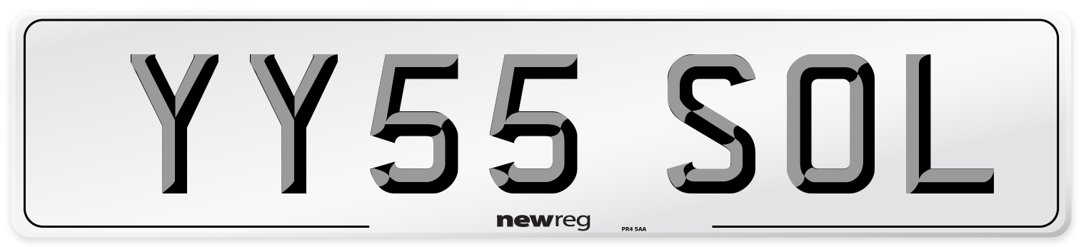 YY55 SOL Number Plate from New Reg